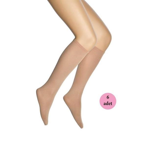 6 Adet Mikro 70 Dizaltı Kadın Çorap Ten 57 - Image 1