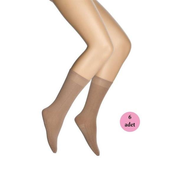 6 Adet Masaj Kadın Çorap Bronz 38 - Image 1