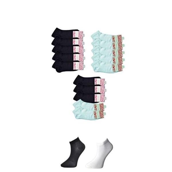 Siyah ve Beyaz Kadın Bilek Çorap 15 çift - Image 1
