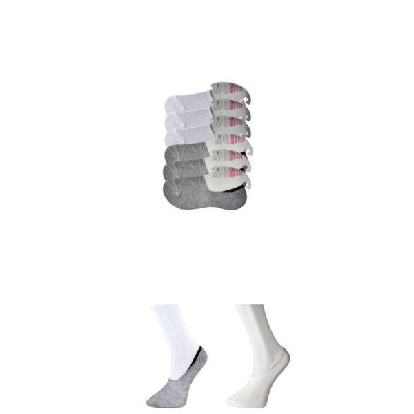 Gri ve Beyaz Kadın Babet Çorap 6 çift - Image 1
