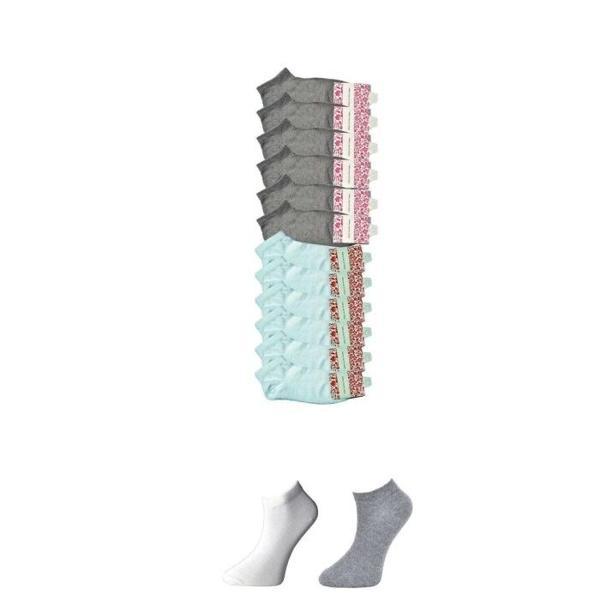 Gri ve Beyaz Kadın Bilek Çorap 12 çift - Image 1