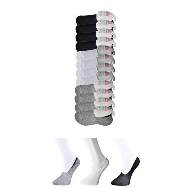 Siyah Gri ve Beyaz Kadın Babet Çorap 12 çift - Image 1