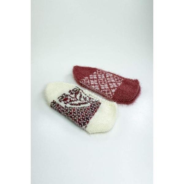 2 Çift El Örgüsü Kışlık Şık Kadın Yün Patik Set 2 - Image 1