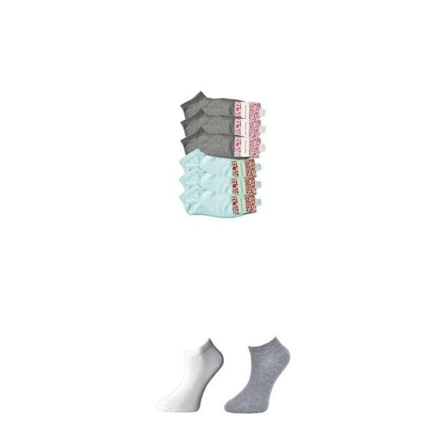 Gri ve Beyaz Kadın Bilek Çorap 6 çift - Image 1