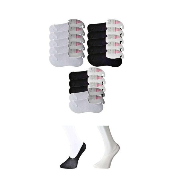 Siyah ve Beyaz Kadın Babet Çorap 15 çift - Image 1