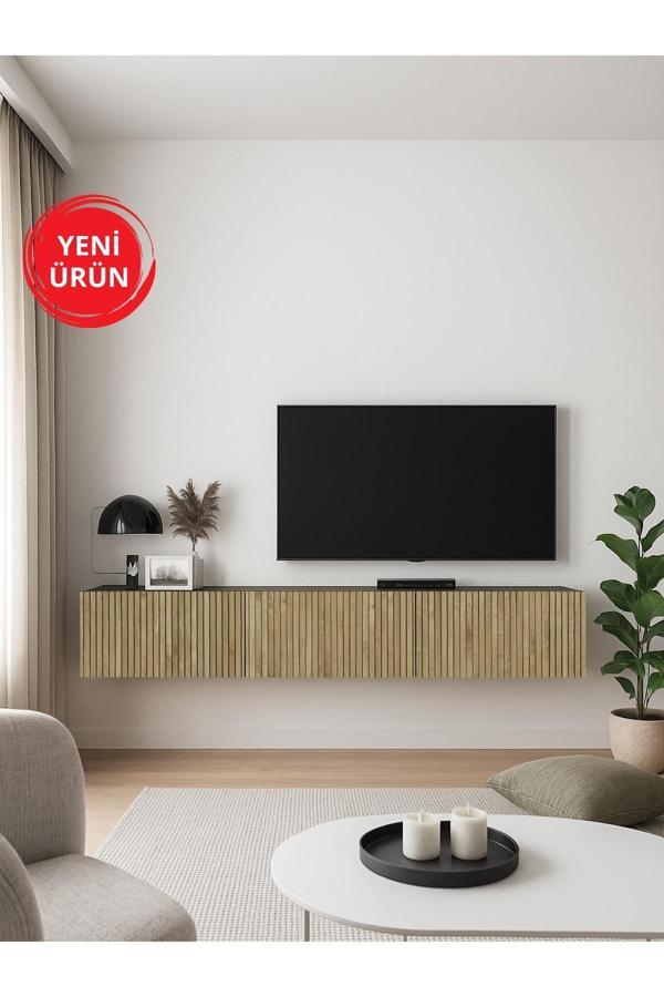 Cercei 180 cm TV Ünitesi – Duvara Monte, Modern Tasarım, Geniş Ekran Uyumlu - Image 1