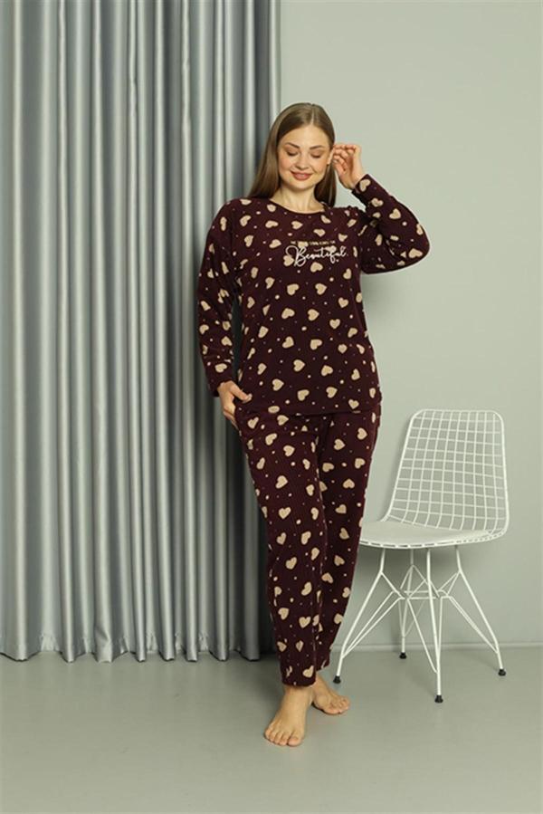 Celira Welsoft Polar Kadın Büyük Beden Pijama Takımı NS0240 - Image 1