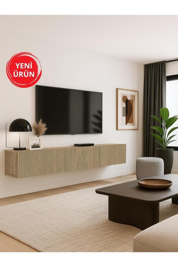 Modern Cercei TV Ünitesi – 180 cm Genişlik TV Sehpası, Minimalist Tarz, Şık Tasarım - Image 1