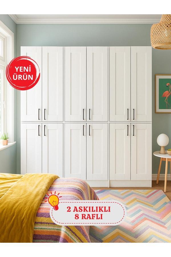 Arden 6 Kapaklı Gardırop - 182 cm Y, 184 cm G - Genç Odası ve Yatak Odası Gardırop - Image 1
