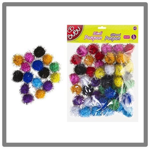 Bubu Simli Ponpon 3Cm 50Li - 3 paket - Image 1