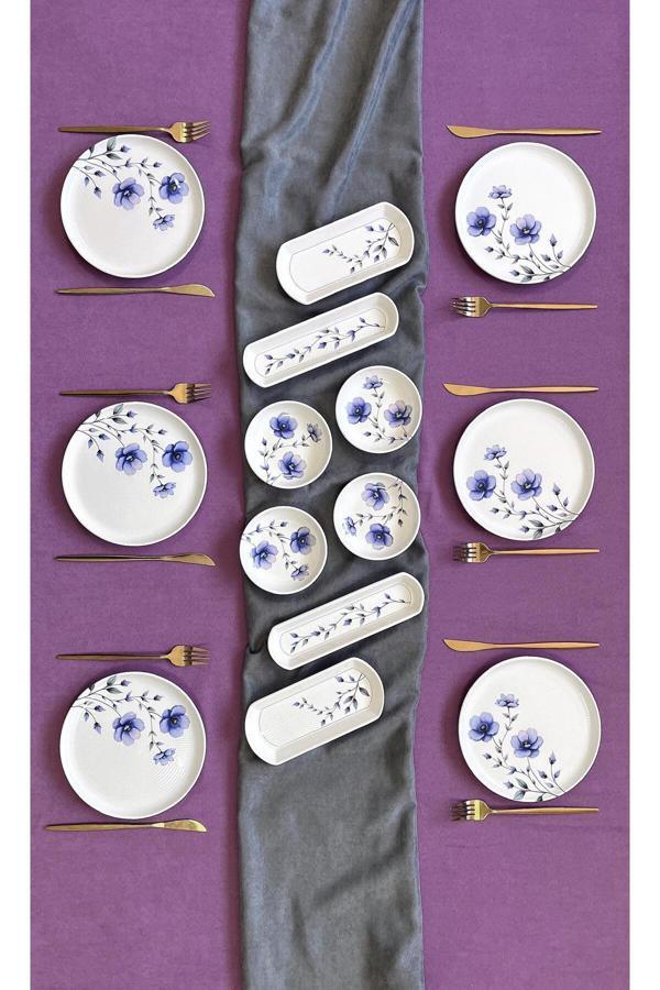 Mor Menekşe 6 Kişilik 14 Parça Kahvaltı Takımı - Image 1