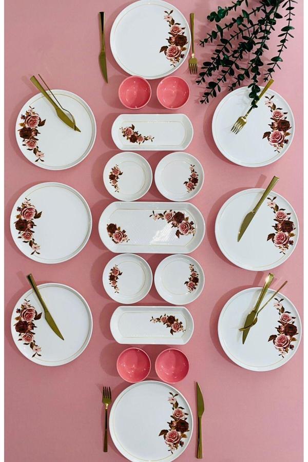 Pink Rose Model 8 Kişilik 19 Parça Kahvaltı Takımı - Image 1