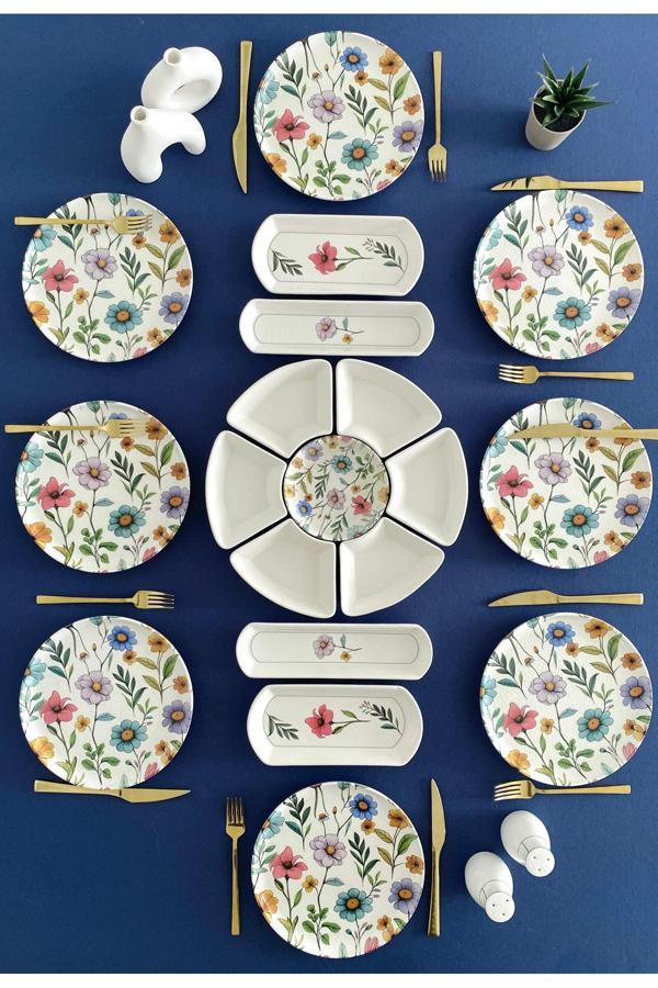 Flora model 8 kişilik 19 parça kahvaltı takımı - Image 1