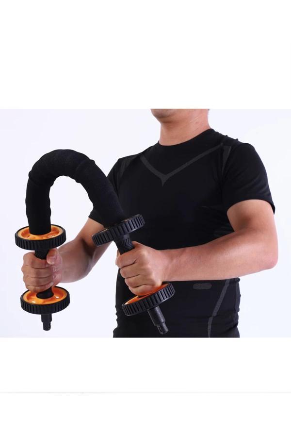 Hepitop 3İn1 Ab Wheel Tekerlekli Mekik Aleti Elastik Fitness Bar Kol Ve Karın Kasları Bük Bük Egzersiz Aleti - Image 1
