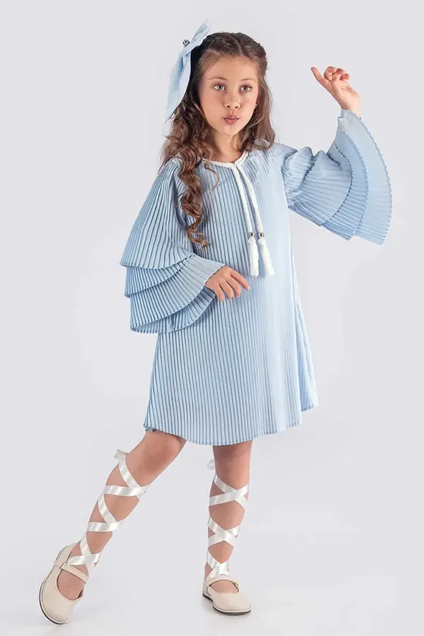 Kız Çocuk Elbise Piliseli Şık - Image 1