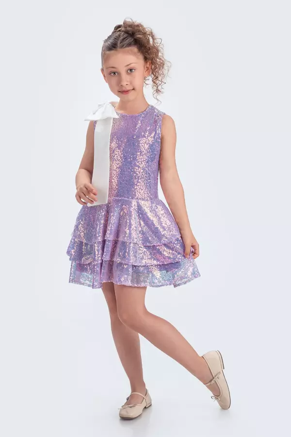 Etekli Şık Elbise Pullu 3 Kat - Image 1