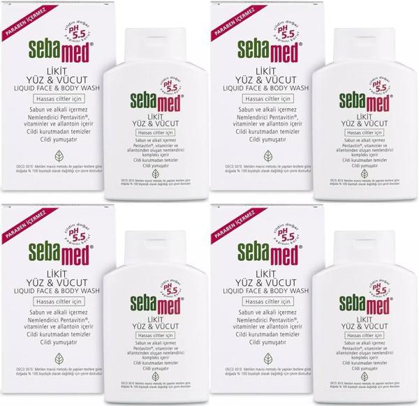Sebamed Yüz ve Vücut Temizleyici Likit 200ML (4 Lü Set) - Image 1