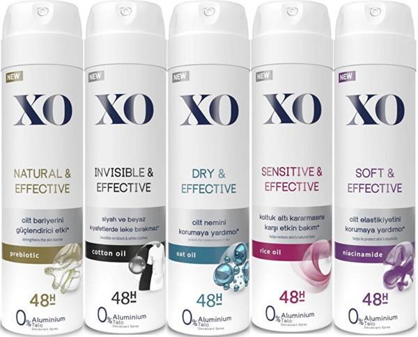 XO Deodorant 150ML Women-Kadın Natural-Invisible-Dry-Sensitive-Soft & Effective (Karma 5 Li Set) - Image 1