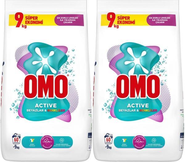 Omo Matik Toz Çamaşır Deterjanı 18KG Beyazlar ve Renkliler (120 Yıkama) (2PK*9KG) - Image 1