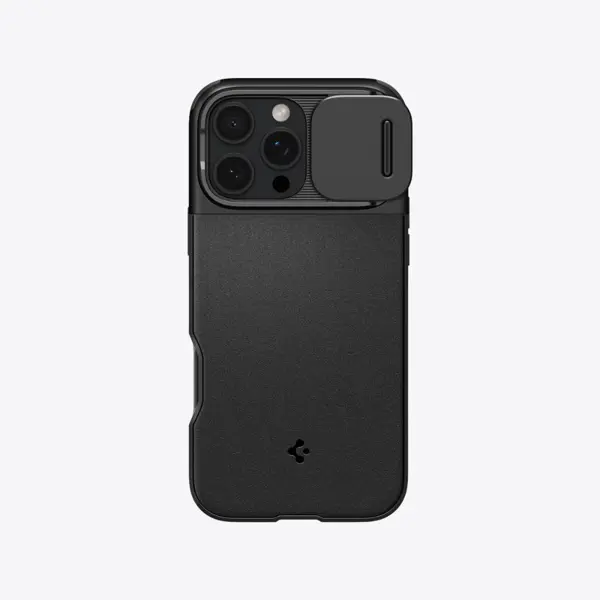 Spigen iPhone 16 Pro Kamera Korumalı MagSafe Kılıf Optik Armor Hava Kanalı Teknolojisi™ Askeri Sınıf Koruma MagFit Black Dokulu Yüzey Kapak - ACS08149 - Image 1