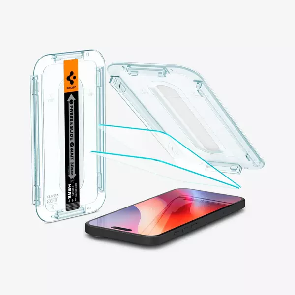 Spigen iPhone 16 Plus / iPhone 15 Plus Cam Ekran Koruyucu Kolay Kurulum Glas.tR EZ Fit Slim HD (2 Adet) - AGL06883 - Image 1