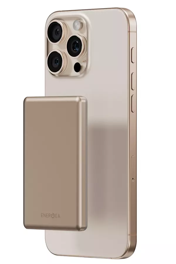 AluPac Mini 5K 5.000 mAh 20W Type-C ve 15W Kablosuz Hızlı Şarj Magsafe Powerbank - Gold - Image 1