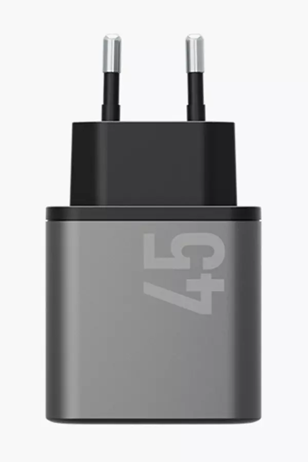AmpCharger GaN45 2 Adet 45W Type-C Çıkışlı Hızlı Şarj Aleti - Koyu Gri - Image 1