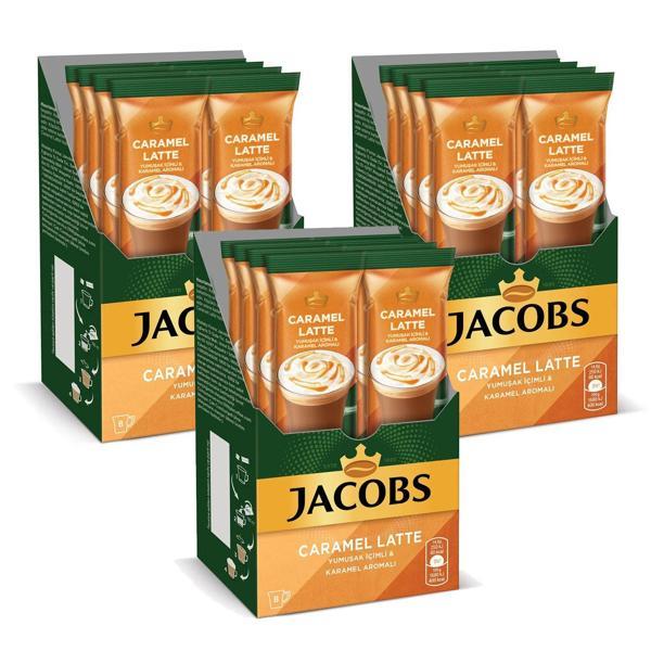 Jacobs Caramel Latte 14.8 gr Yumuşak İçimli 8 li Kutu x 3 Adet - Image 1