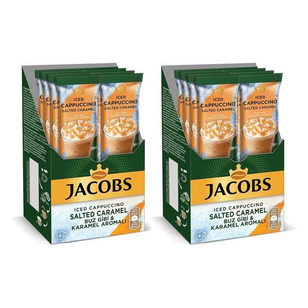 Jacobs Iced Cappuccino Salted Caramel 20.3 gr 8 li Kutu x 2 Adet - Image 1