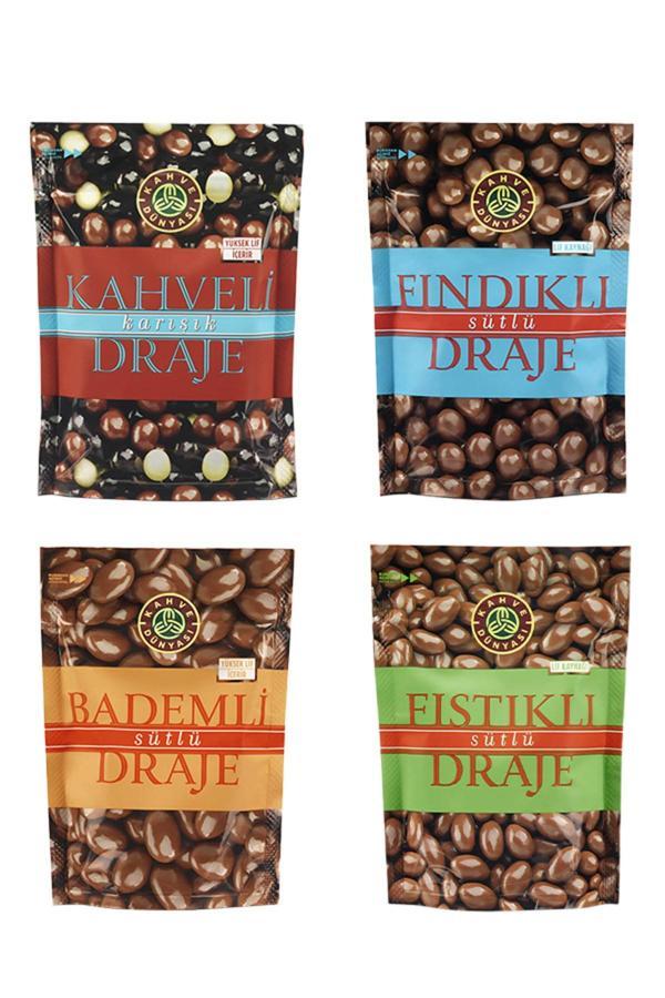 Kahve Dünyası Draje Mix 60 gr 4 lü Karma Kahve- Badem-Fıstıklı-Fındıklı - Image 1