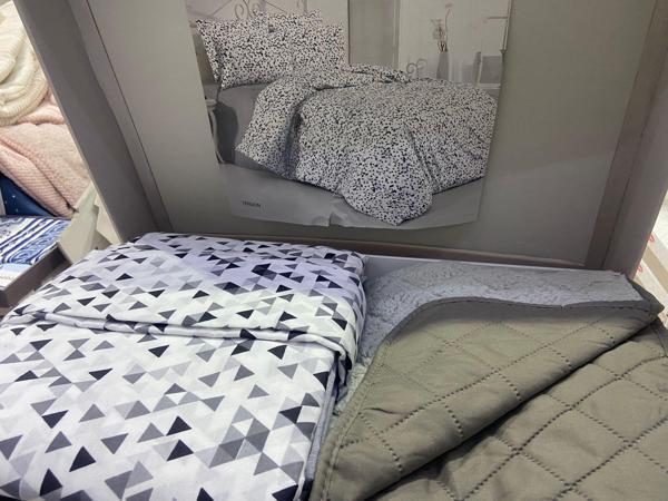 CEYLİN ÇİFT KİŞİLİK NEVRESİMLİ ÖRTÜ SETİ TRİGON GRİ FÜME - Image 1