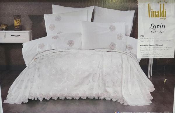 VNL 7 PARÇA GELİN SETİ LAVİN KREM-PUDRA - Image 1