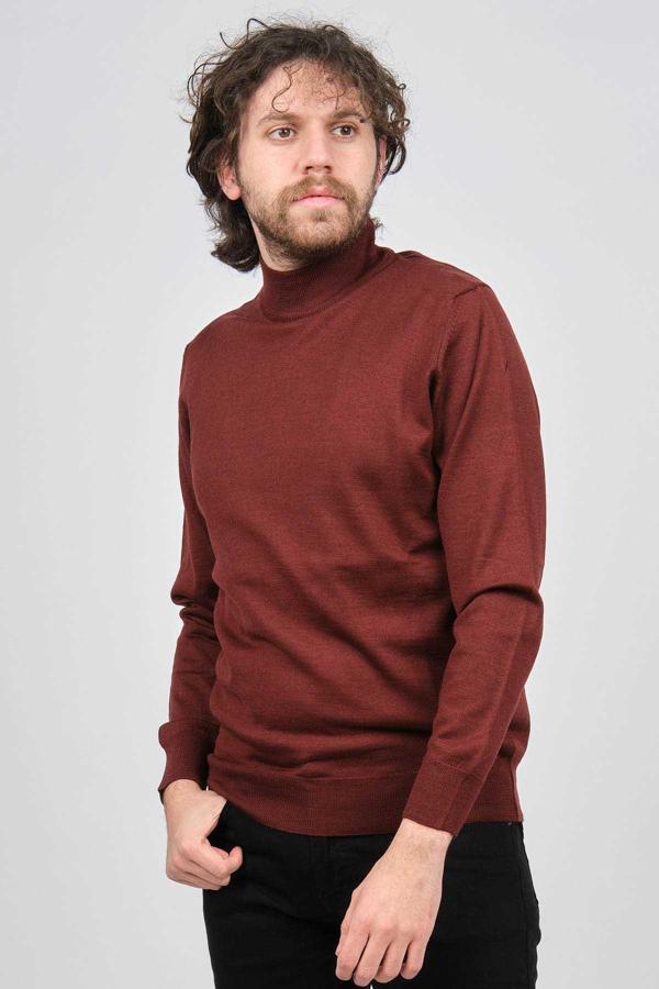 Pave Erkek Yarım Balıkçı Yaka Yün Kazak 4536000 Tarçın - Image 1