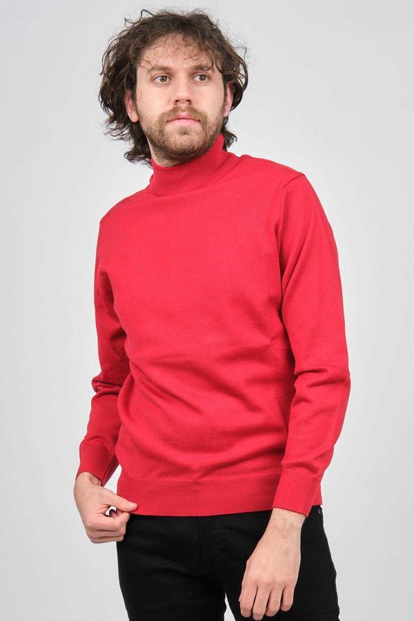 Pave Erkek Yarım Balıkçı Yaka Yün Kazak 4536000 Kırmızı - Image 1