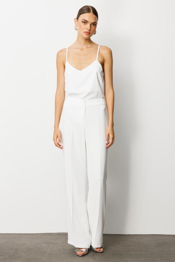 Moda İlgi Kadın Krep Pantolon 0007 Ekru - Image 1