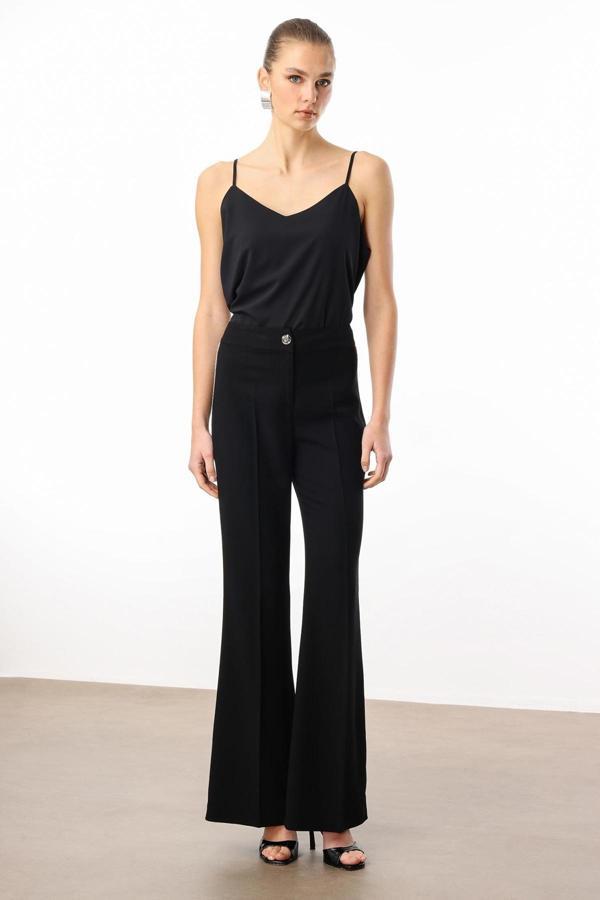 Moda İlgi Kadın Yanları Şerit Swaroski Pantolon 5008 Siyah - Image 1