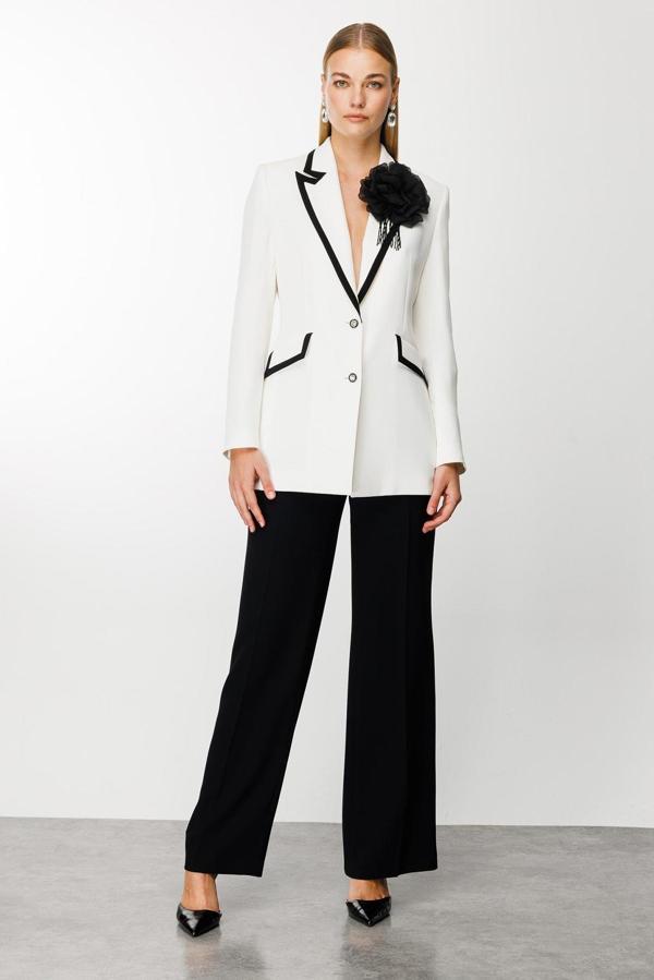 Moda İlgi Kadın Yüksek Bel Bol Paça Takım Pantolon 4816 Siyah - Image 1