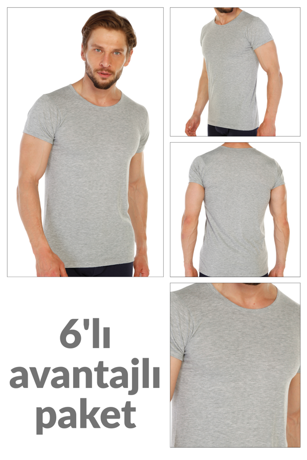 6 lı Paket %100 Pamuk O Yaka Erkek Süprem Fanila 314 - Image 1
