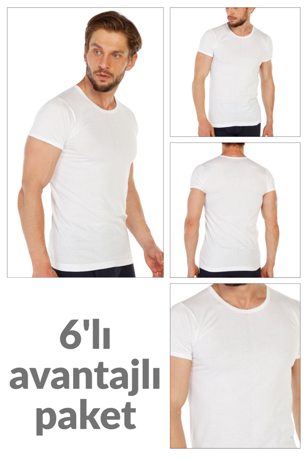 6 lı Paket %100 Pamuk O Yaka Erkek Süprem Fanila 314 - Image 1