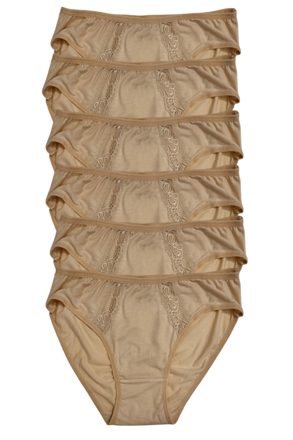 Kadın 6 lı Pamuklu Modal Dantelli Külot Seti 2174 - Image 1