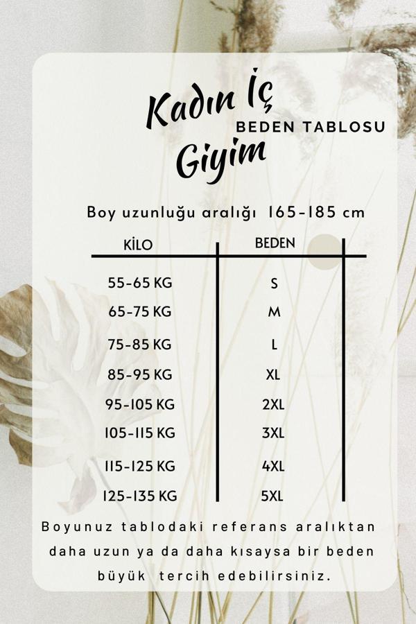 Tolin %100 Pamuk Bayan Biyeli Uzun Ribana Kombinezon Gecelik 1231 - Image 1