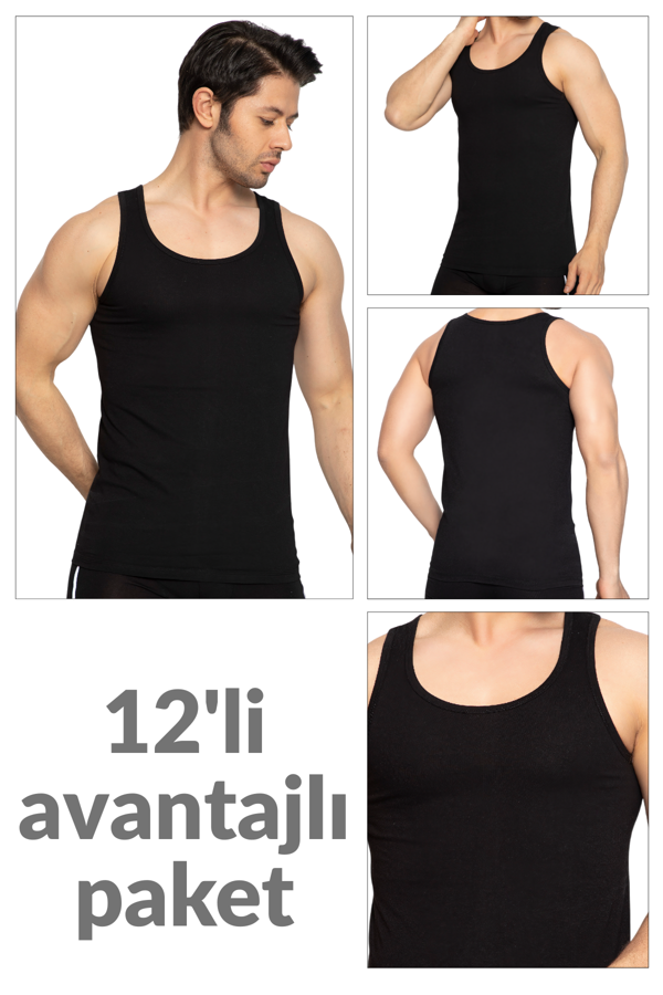 12 li Erkek %100 Pamuklu Süprem Atlet 114 - Image 1