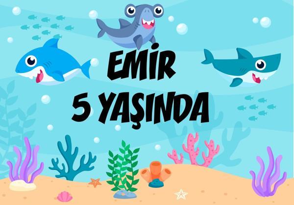Deniz ve Balıklar Doğum Günü Afişi - 50x70 Cm - Image 1