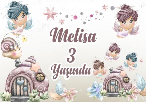 Peri Temalı Doğum Günü Afişi - 70x100 Cm - Image 1