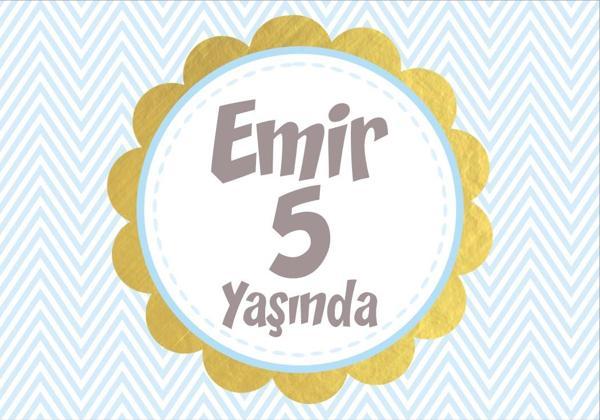 Mavi Çizgili Doğum Günü Afişi - 70x100 Cm - Image 1