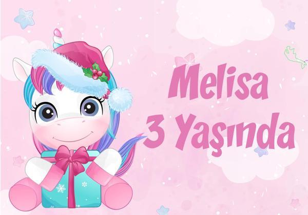 Pembe Univorn Doğum Günü Afişi - 70x100 Cm - Image 1