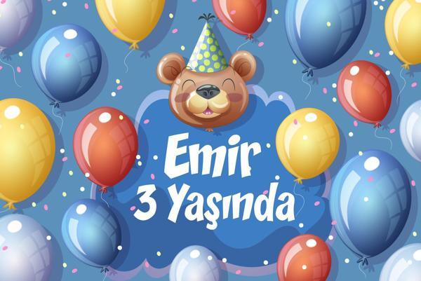 Balonlar Doğum Günü Afişi - 100x150 Cm - Image 1