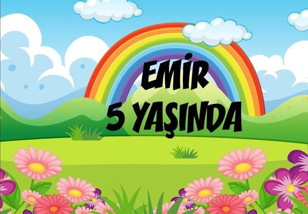 Orman ve Gökkuşağı Temalı Doğum Günü Afişi - 50x70 Cm - Image 1