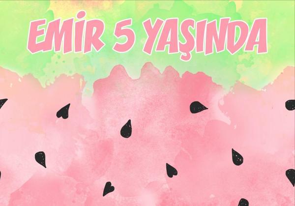 Karpuz Temalı Doğum Günü Afişi - 50x70 Cm - Image 1