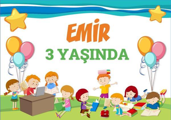 Çocuklar Temnalı Doğum Günü Afişi - 50x70 Cm - Image 1